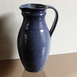 Carafe en grés émaillé bleu