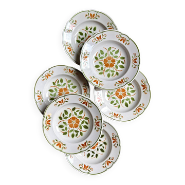 6 glazed earthenware soup plates