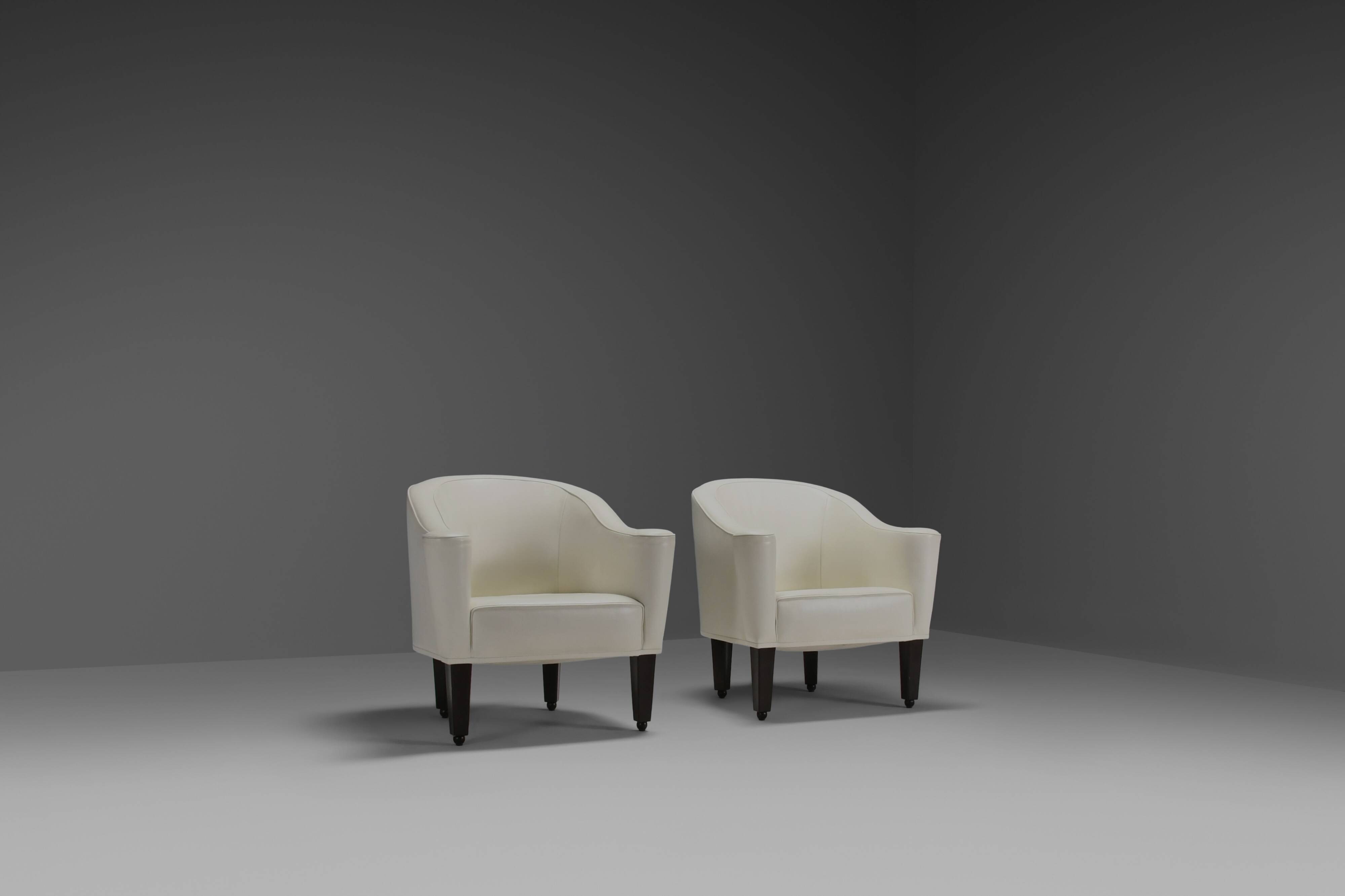 Ensemble de chaises en cuir Josef Hoffmann « Villa Gallia » par Wittmann Austria