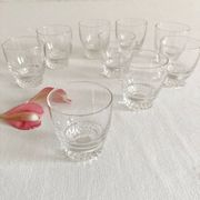 9 crystal liqueur glasses, 1950s