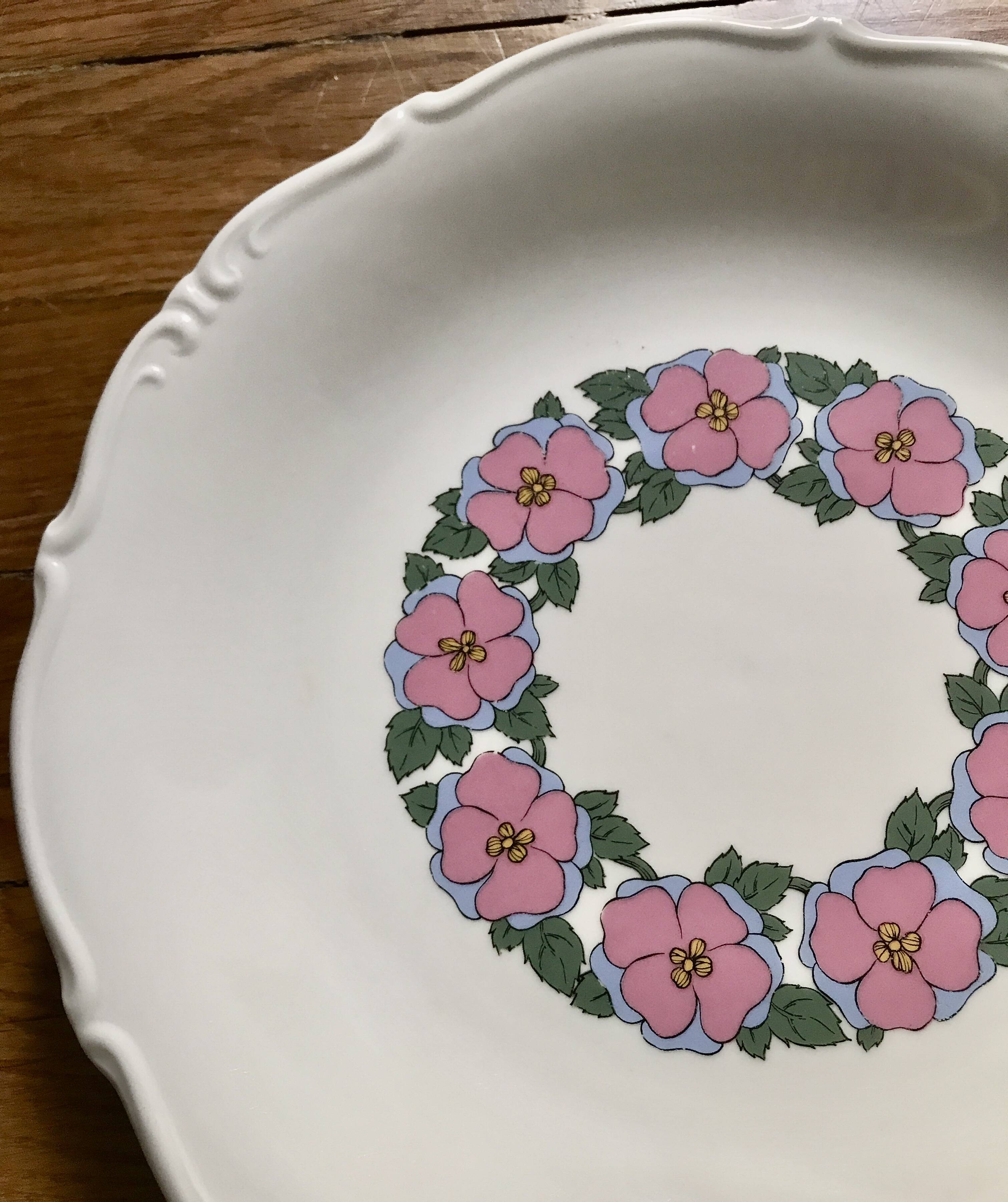 Vintage German porcelain flower plate