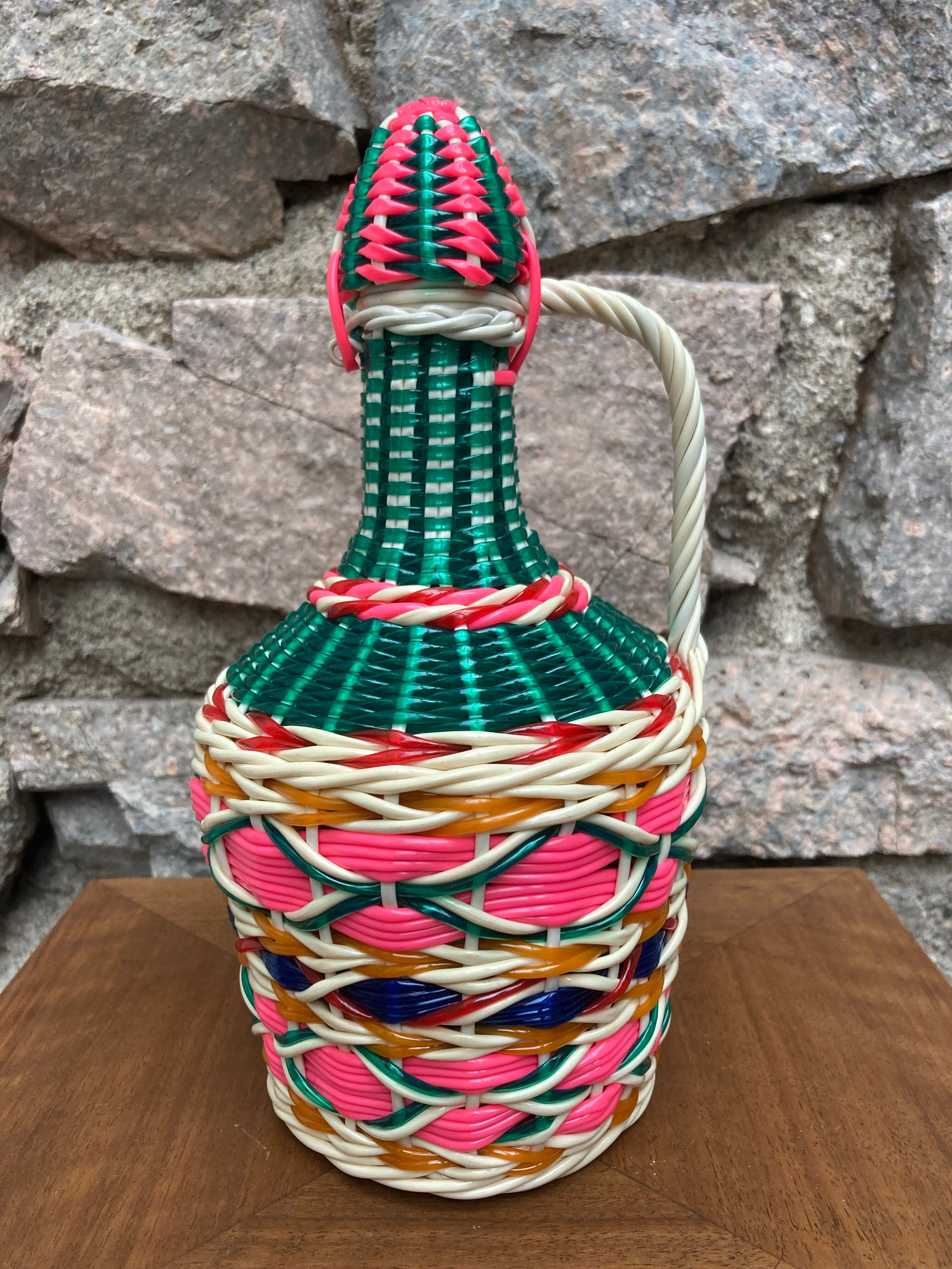 Multicolored scoubidou bottle 60s