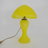 Yellow glass paste mushroom lamp in Art Nouveau style