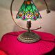 bronze and brass lamp tiffany style glass lampshade 38x32 inter on socket
