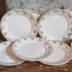 Eight Villeroy & Boch dessert plates with gold decor