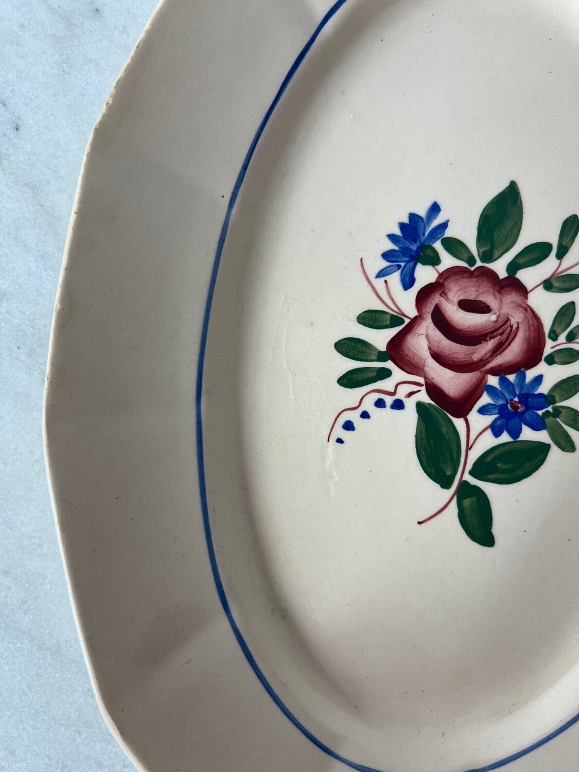 Hand painted dish, Sarreguemines Digoin