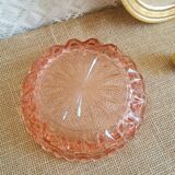Cendrier en verre ciselé rose rosaline
