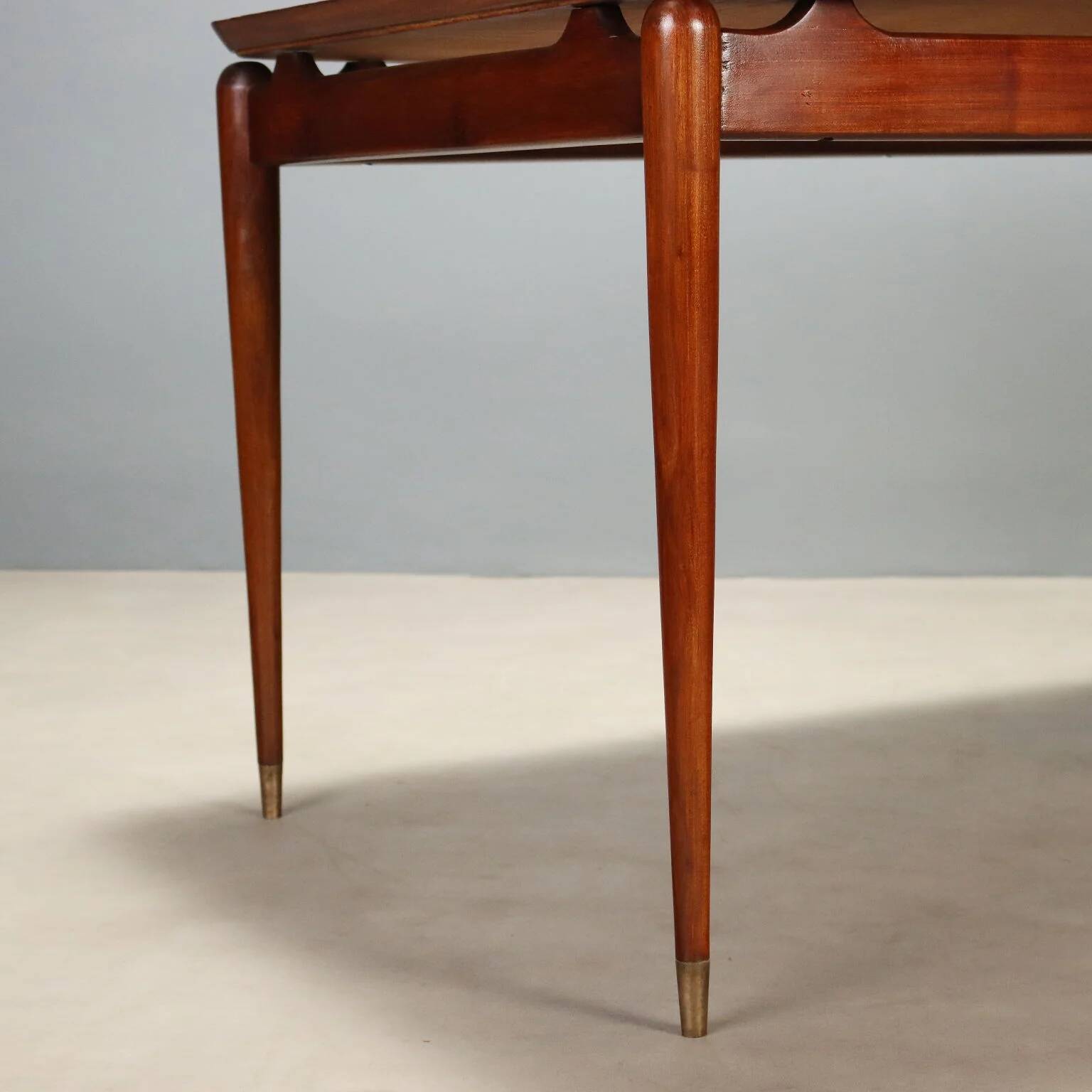 Table à manger vintage en teck, design italien, années 1950-1960