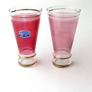 Service à orangeade - 6 verres couleurs irisés nacrés - Cristal - Italie