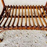 Bamboo and rattan side table, Italy, circa 1960s