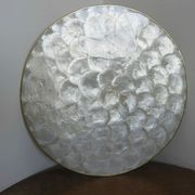 Set of 5 under-plates in mother-of-pearl and brass 70s