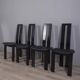 ENSEMBLE DE 4 CHAISES VINTAGE EN BOIS ET CUIR DES ANNÉES 1970, DESIGN P COSTANTINO POUR ELLO