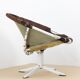 Chaise circle en cuir de vachette de Lusch Erzeugnis 1960s