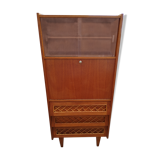 Oak and rattan secretary