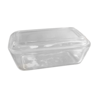 Beurrier en verre Duralex vintage