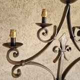 Four-light wrought iron floor lamp