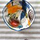 Blue abstract art ceramic bowl