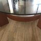 Vintage Danish teak coffee table and smoked glass