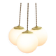 Mid-Century Italian Brass & Opaline Cluster of Lamps