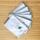 6 hand-embroidered vintage towels