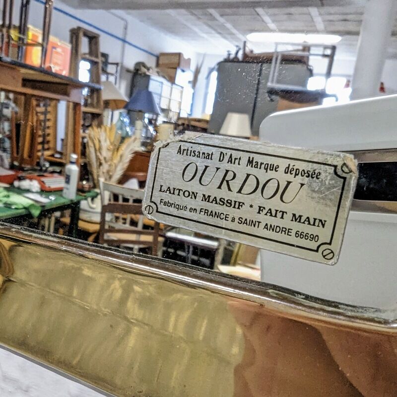 Urdu mirror in solid brass