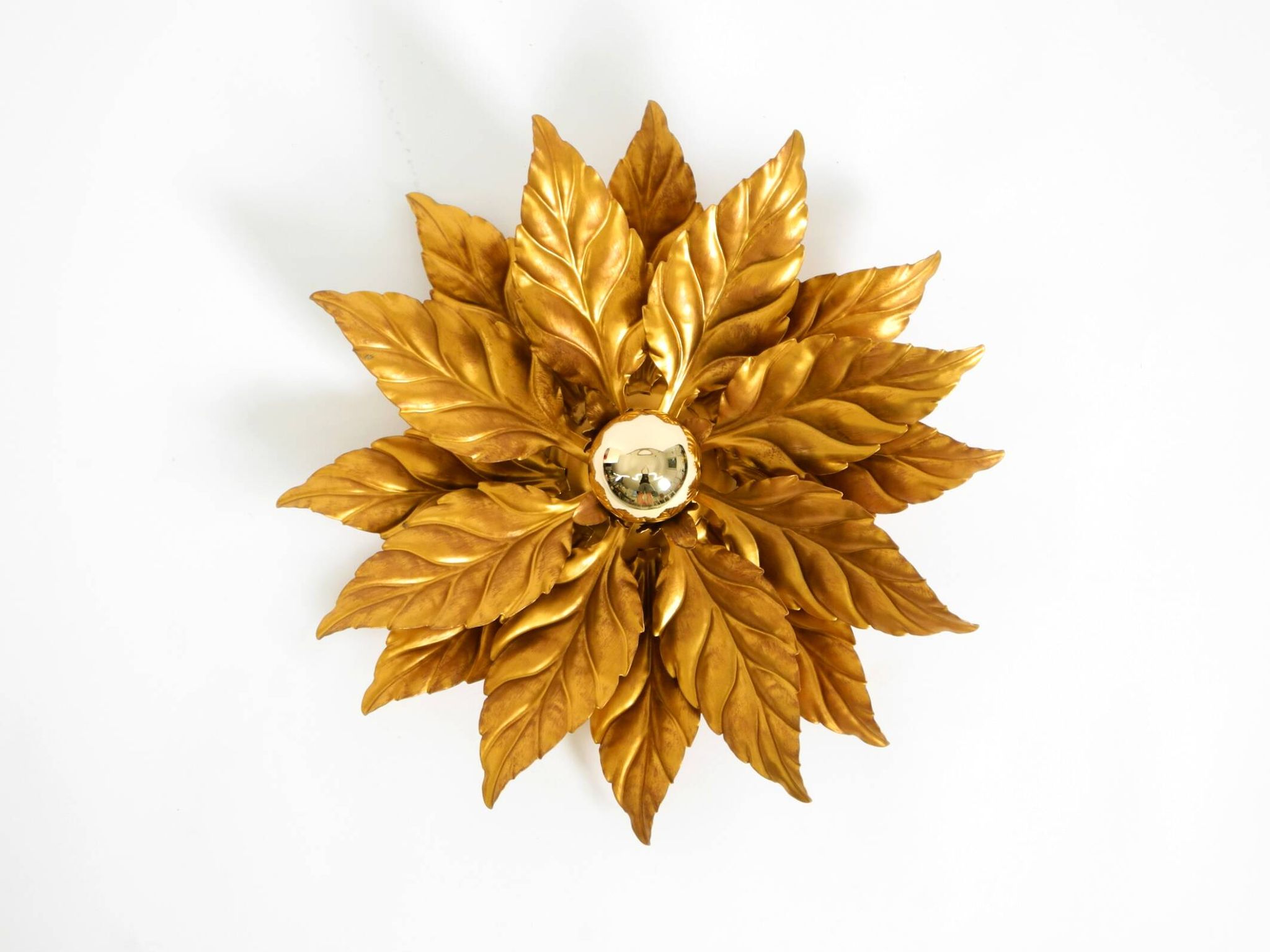 Rare large gold-plated Hans Kögl Florentine-style ceiling or wall lamp from