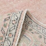 Pale Red & Pink Turkish Vintage Rug, Large Handmade Wool Rug, 216x335Cm
