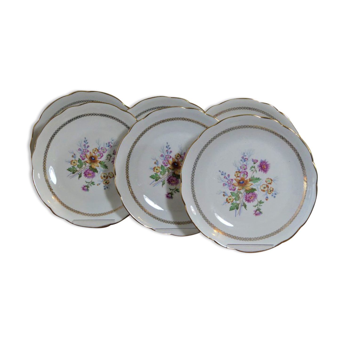 Antique porcelain table plates stamped C.N.P