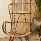 Pair of rattan armchairs