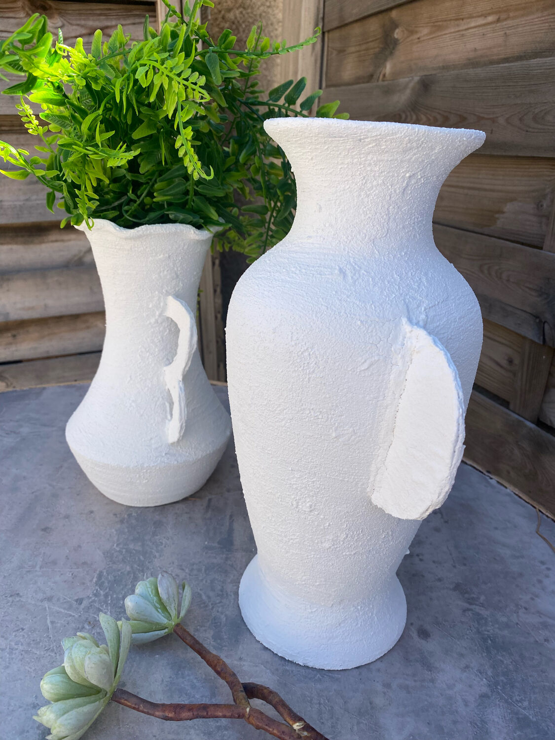 Pair of white vases