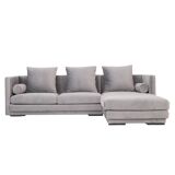 Corner sofa MALMO silver velour, Scandinavian design
