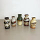 Set of Five Vintage Pottery Fat Lava Vases Made by Scheurich, Germany, 1970s