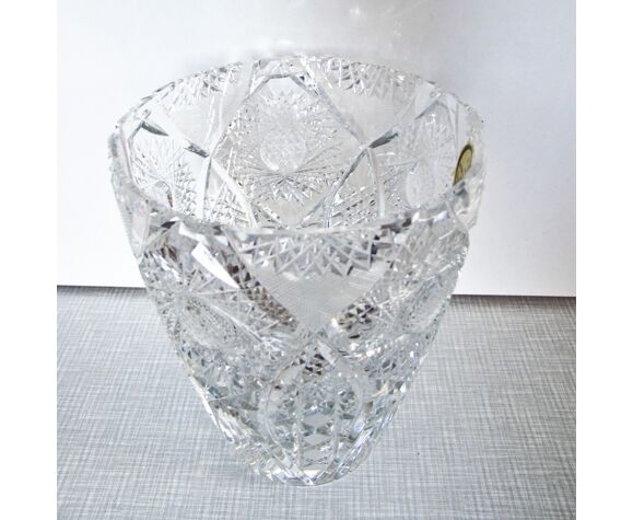 Vase Cristal Benito taillé main | Selency