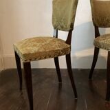 Pair of 60s bridge style velvet chairs