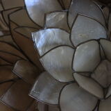 Mother-of-pearl lotus table lamp, Rausch, vintage space age