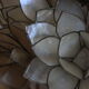 Mother-of-pearl lotus table lamp, Rausch, vintage space age