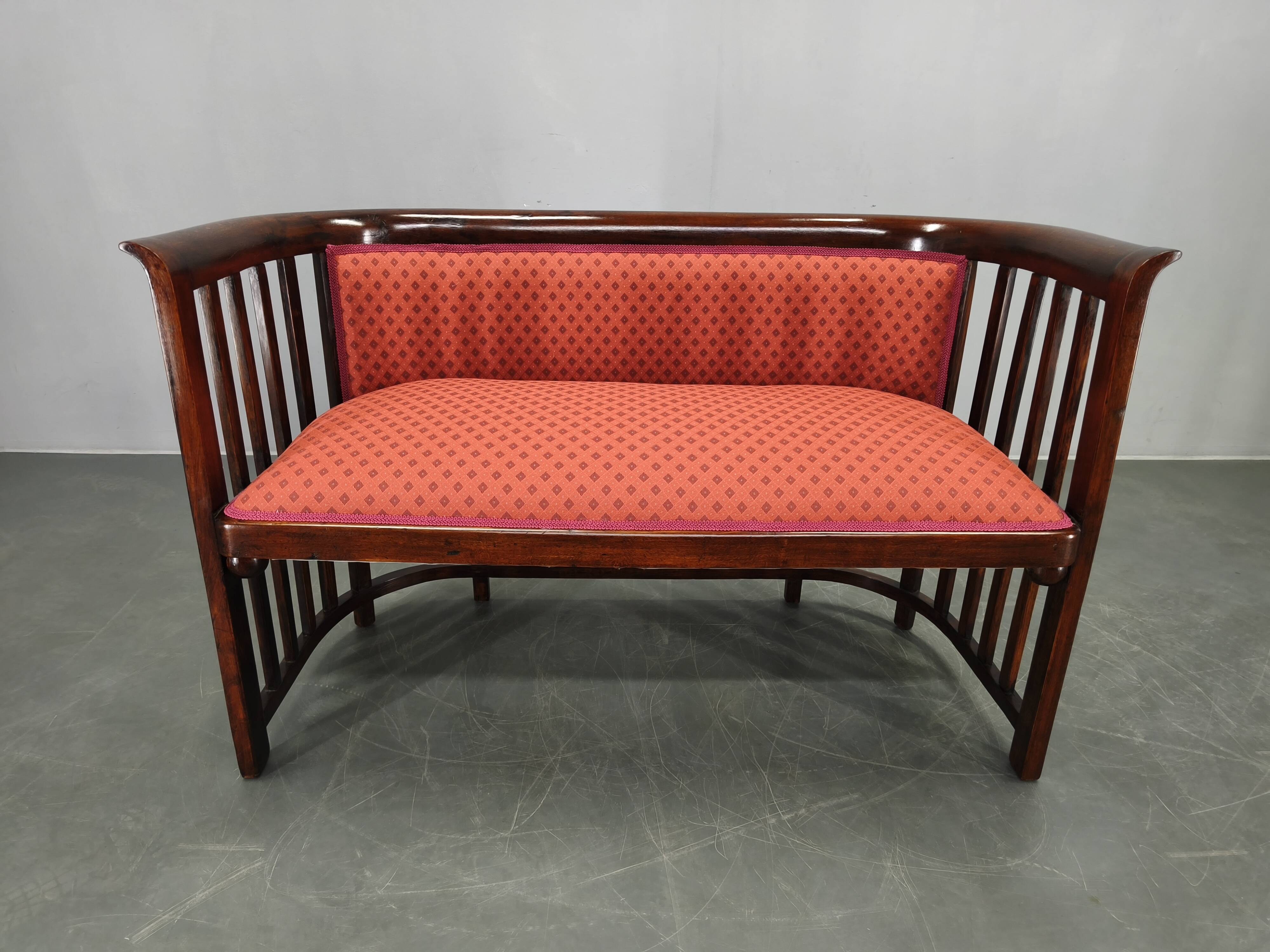 Josef Hoffmann Art Deco Beech Sofa, Vienna Secession, 1920s