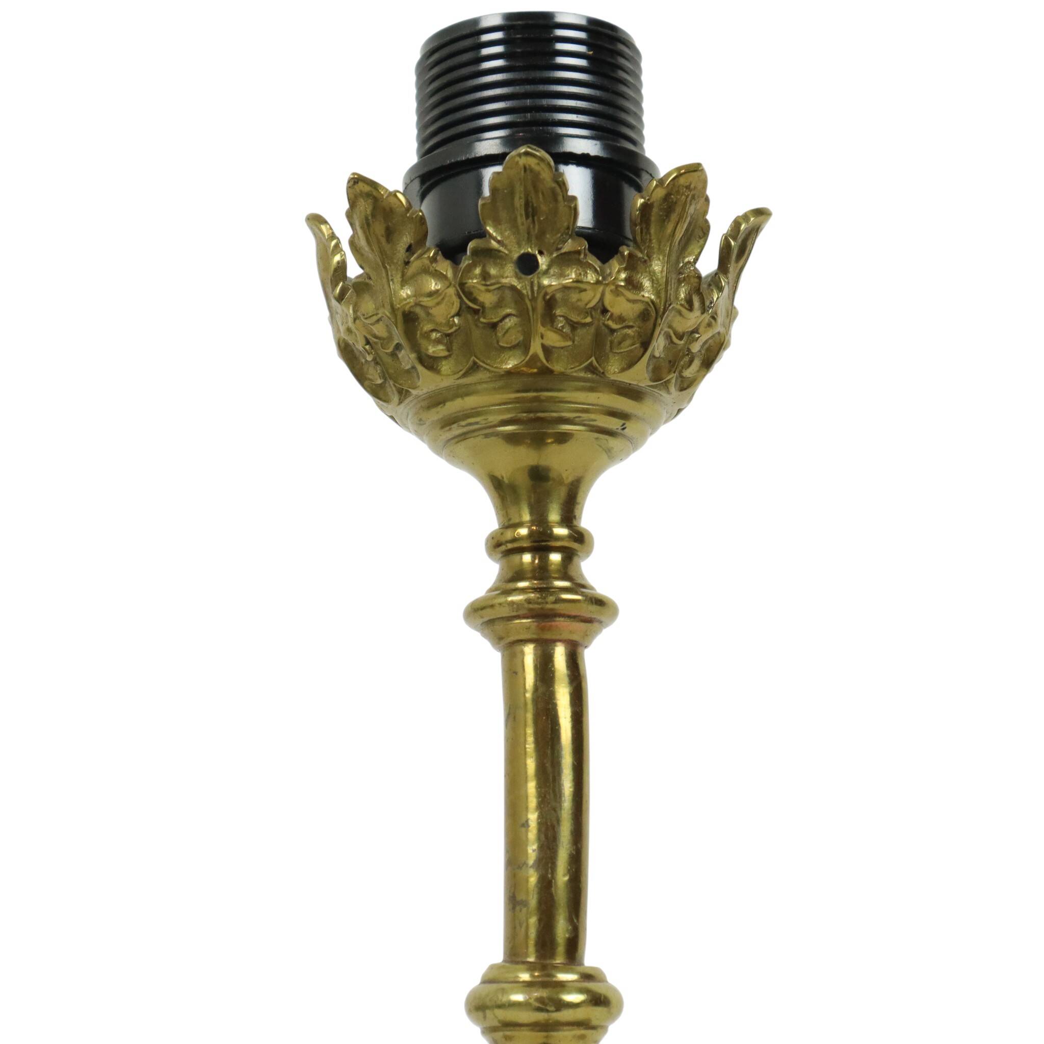 Elegant Floral Table Lamp Brass Art Nouveau Style 43cm