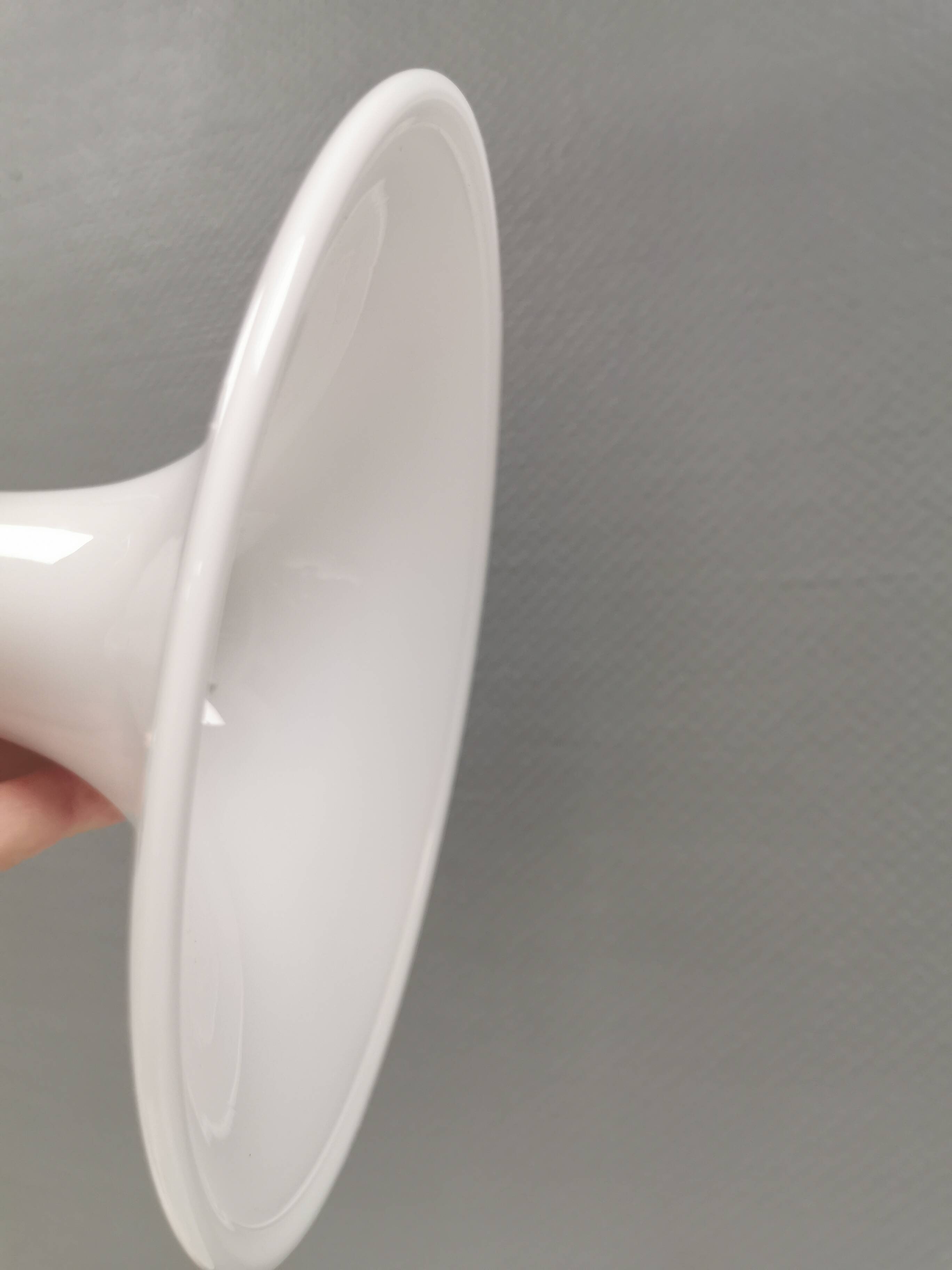 Mandarin hanging lamp made in opal white hand-crafted and mouth-blown glass