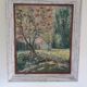 Tableau peinture huile pommiers en fleurs