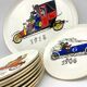 Vintage dessert service in earthenware, signed Jacques Charmoz - Val d'Or GIEN - 1950s