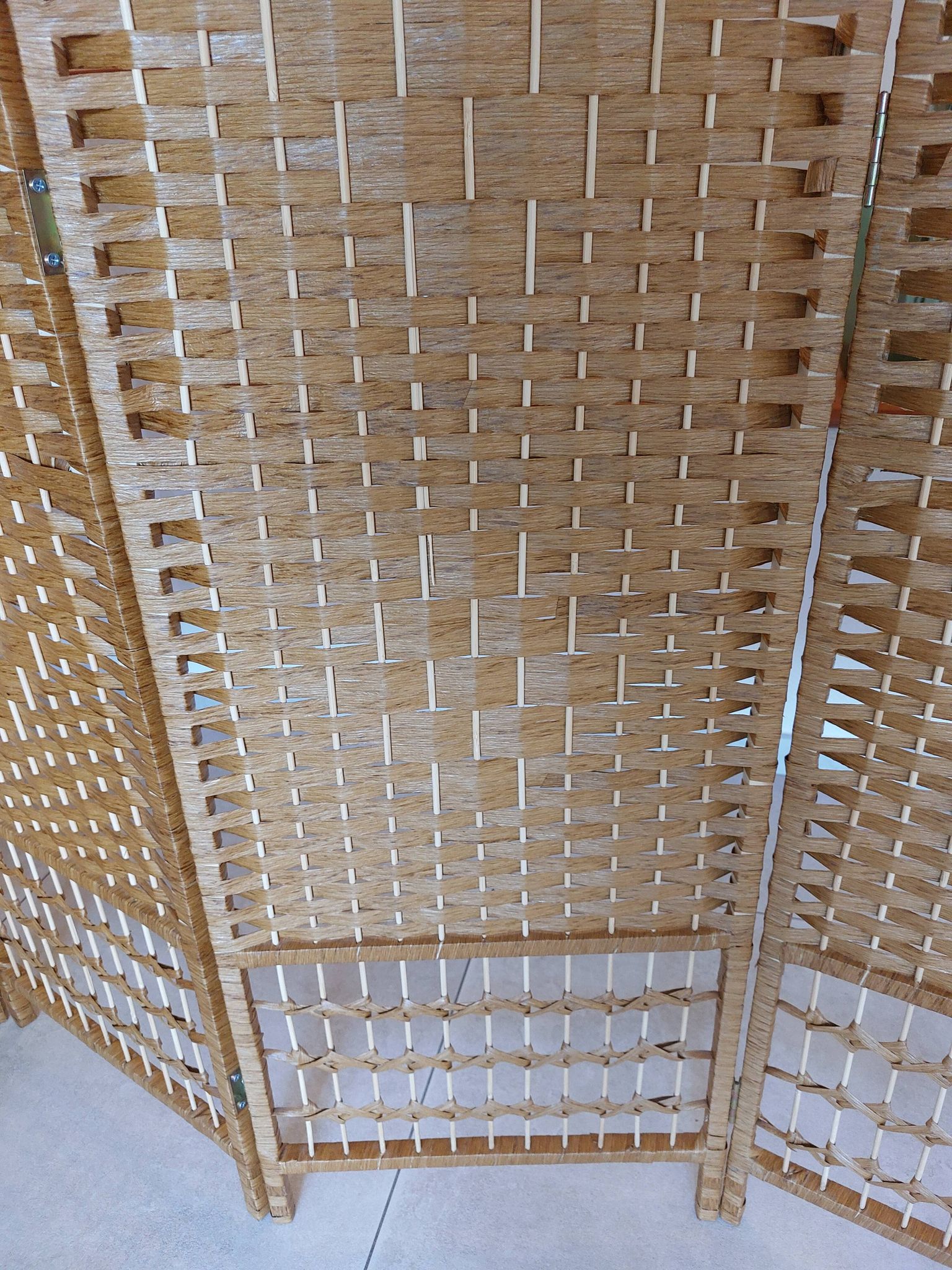 paravent osier, rotin, 5 panneaux
