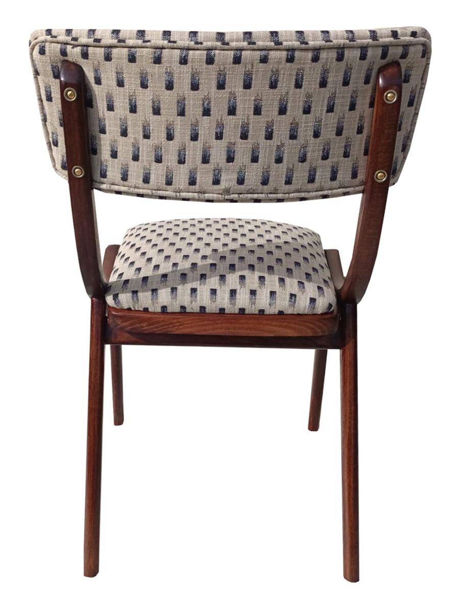 Mid-Century Modern Bumerang Chair, light cream white jacquard, Poland, 1960s