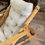 Pair of pine garden armchairs