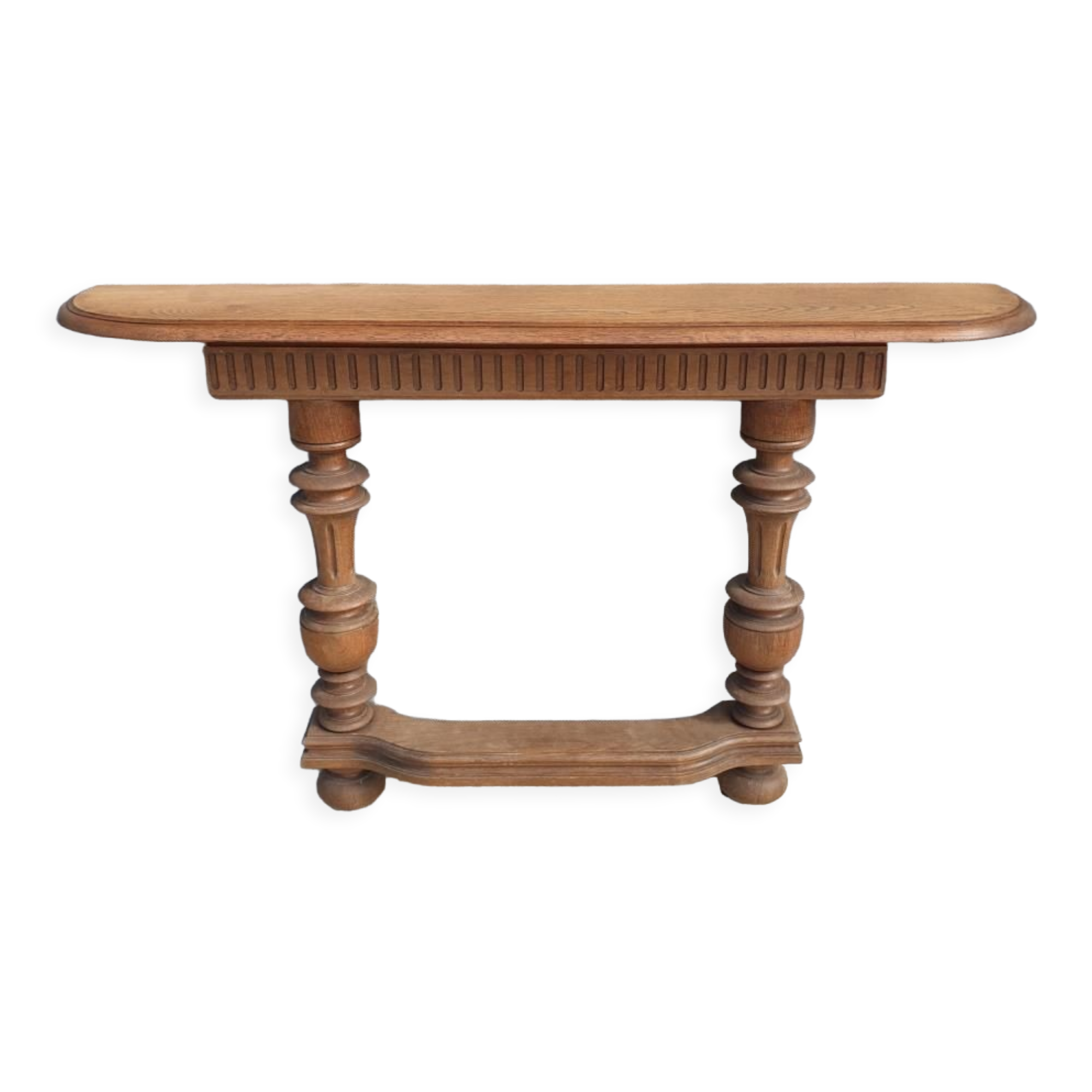 Neoclassical solid oak console with columns