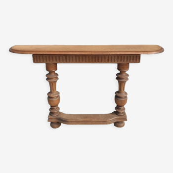 Neoclassical solid oak console with columns