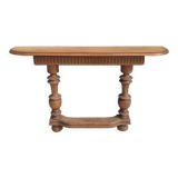 Neoclassical solid oak console with columns