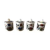 Set of 4 spice pots in earthenware