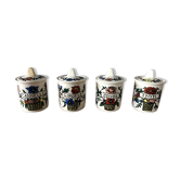 Set of 4 spice pots in earthenware