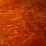 Mahogany and leather coffee table from the 19th century.